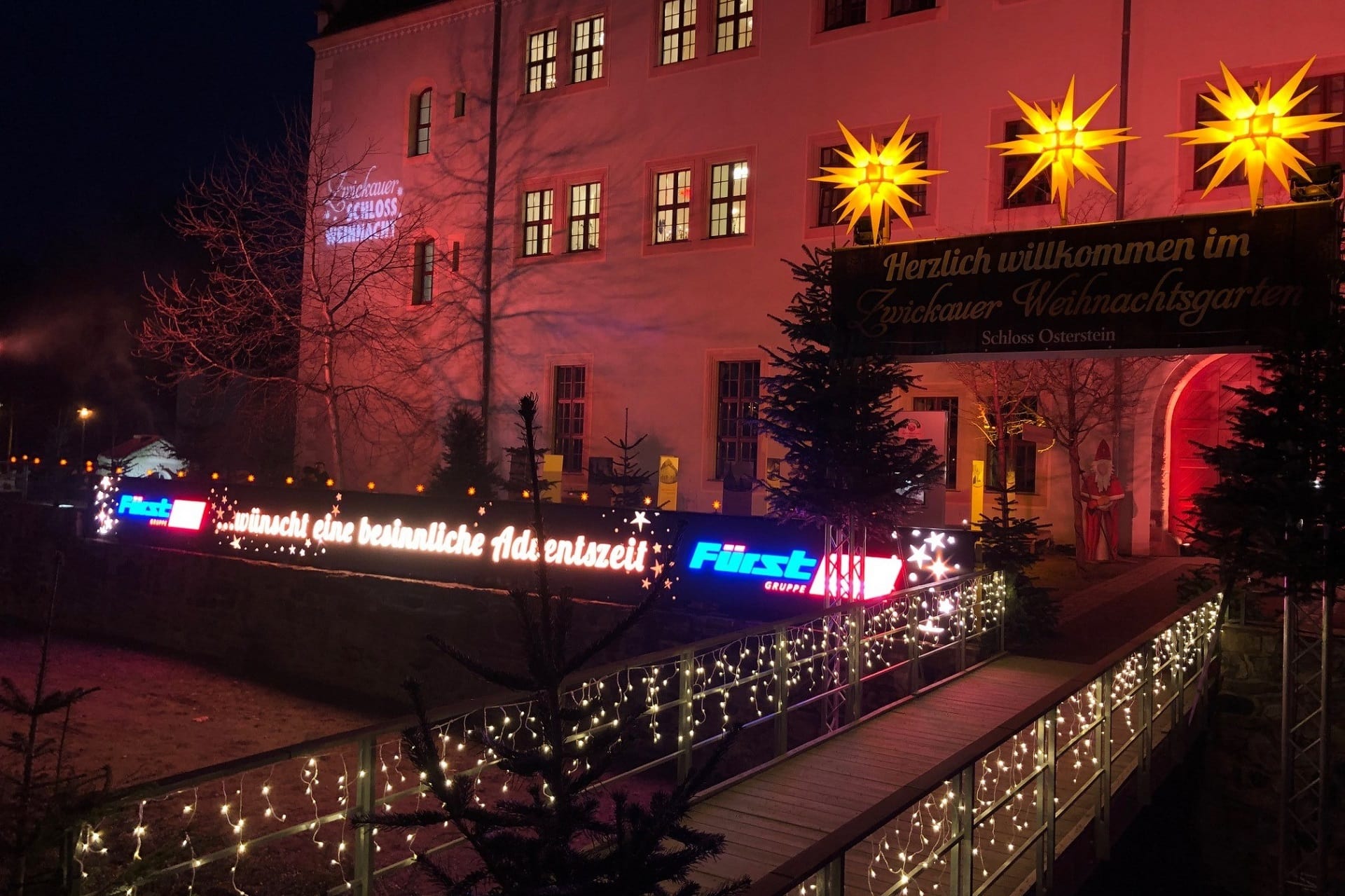 Zwickau Schloss Osterstein Zwickauer Weihnachtsgarten LED-Bande
