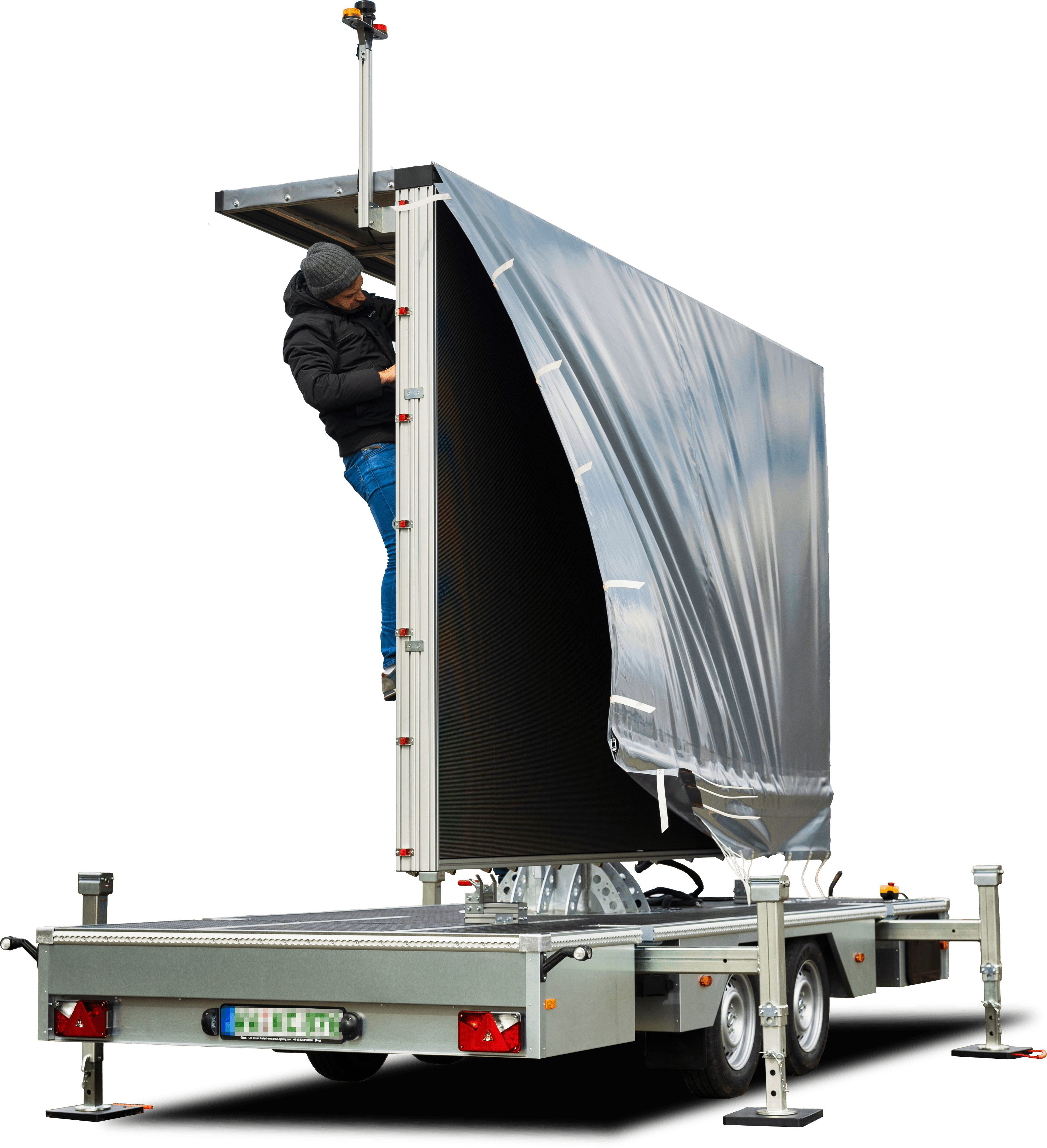 LED Trailer Outdoorwall Vorderseite Aufbau