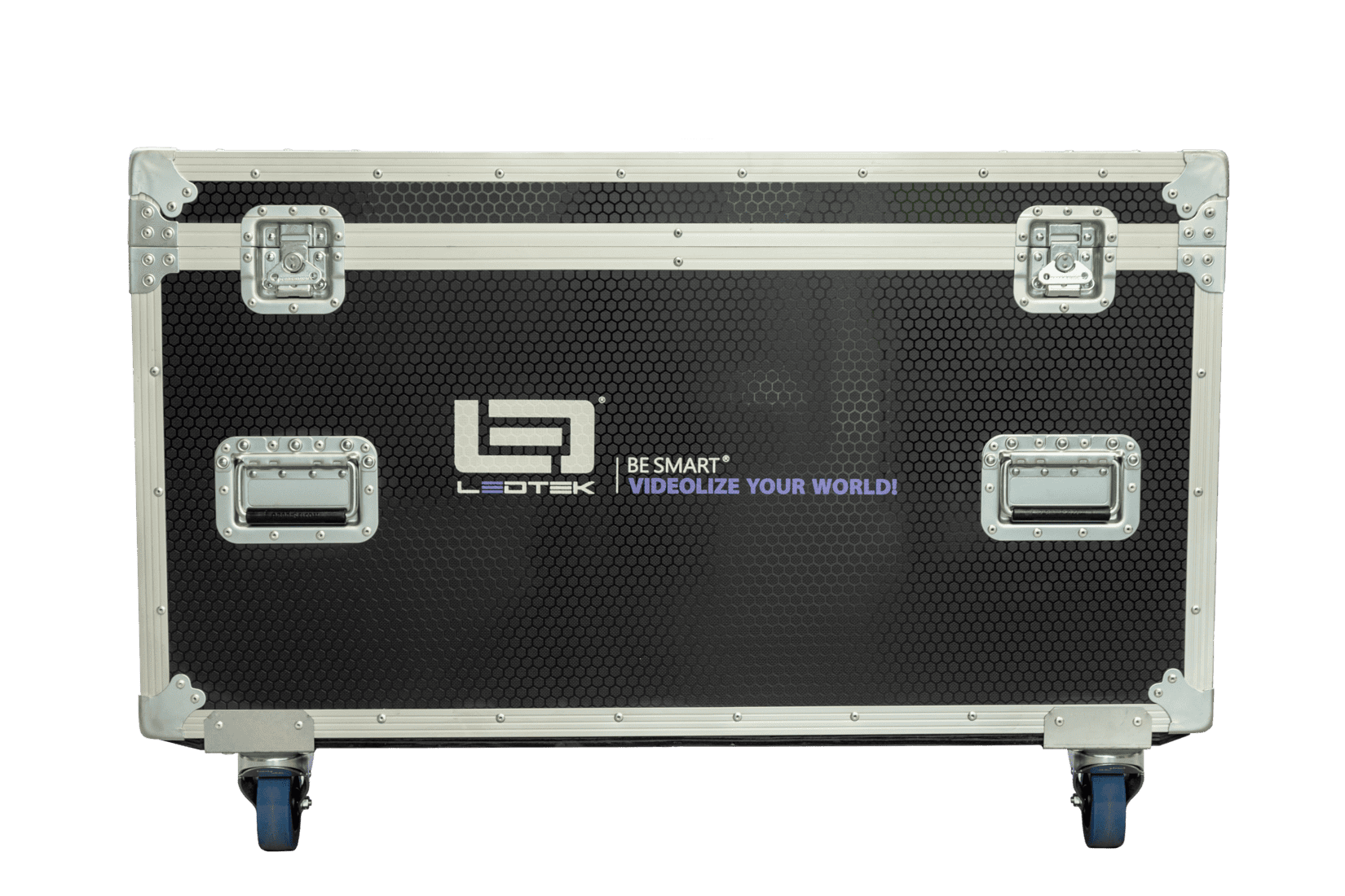Die Flightcases werden vor einem weißen Hintergrund von vorne präsentiert.